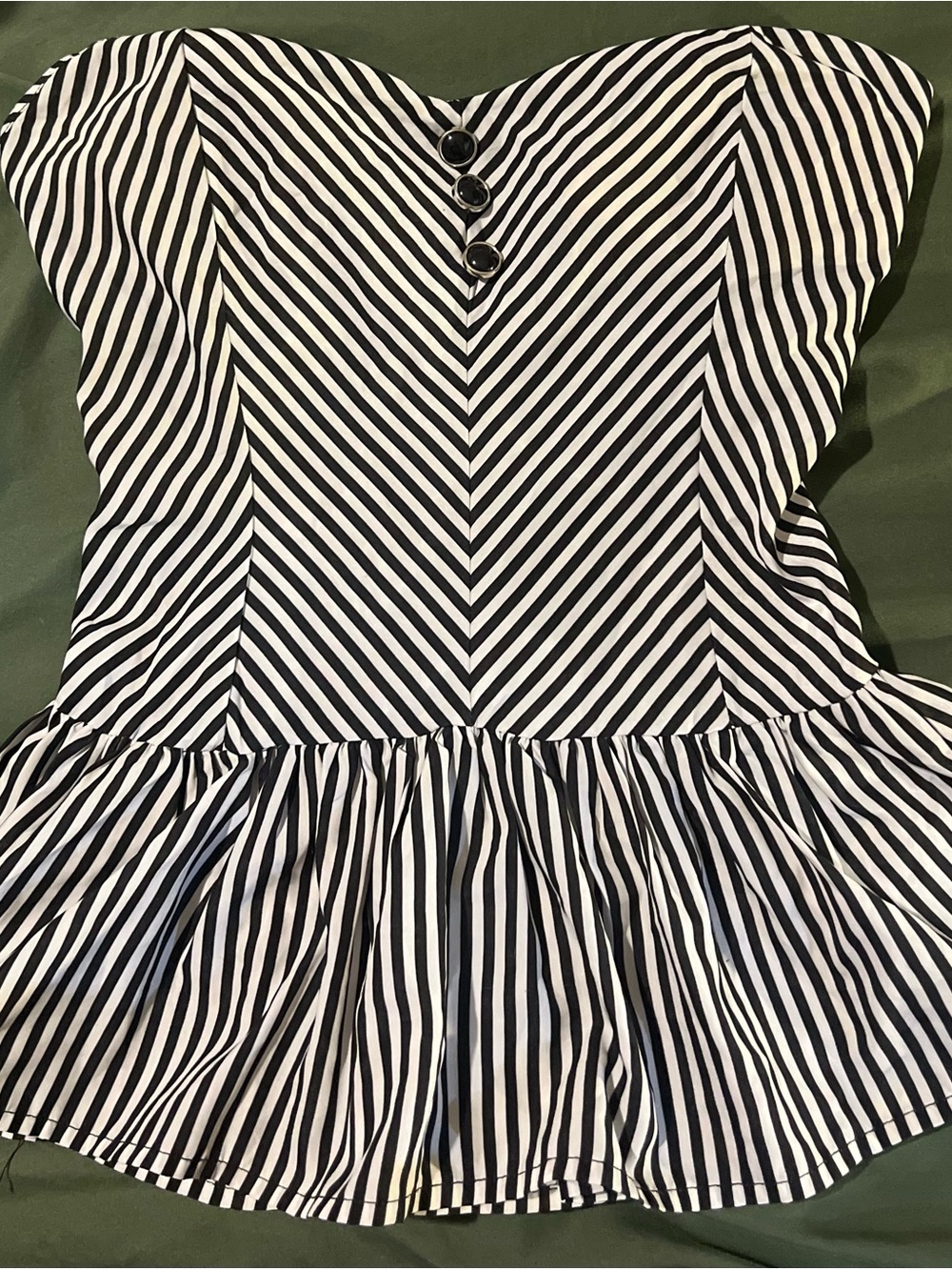 Lily Rose Black and White Striped Sleeveless Blouse
